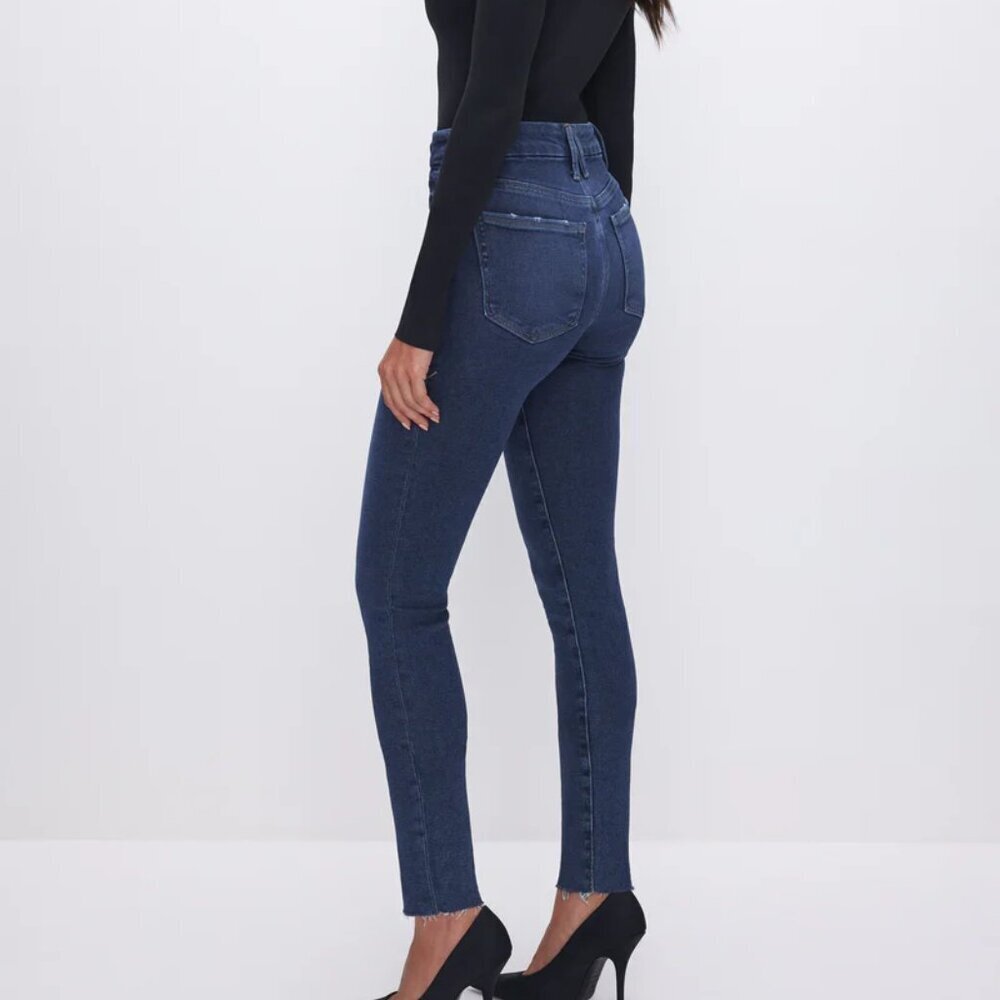Good American Good Legs Skinny Jeans Raw Hem Size 24